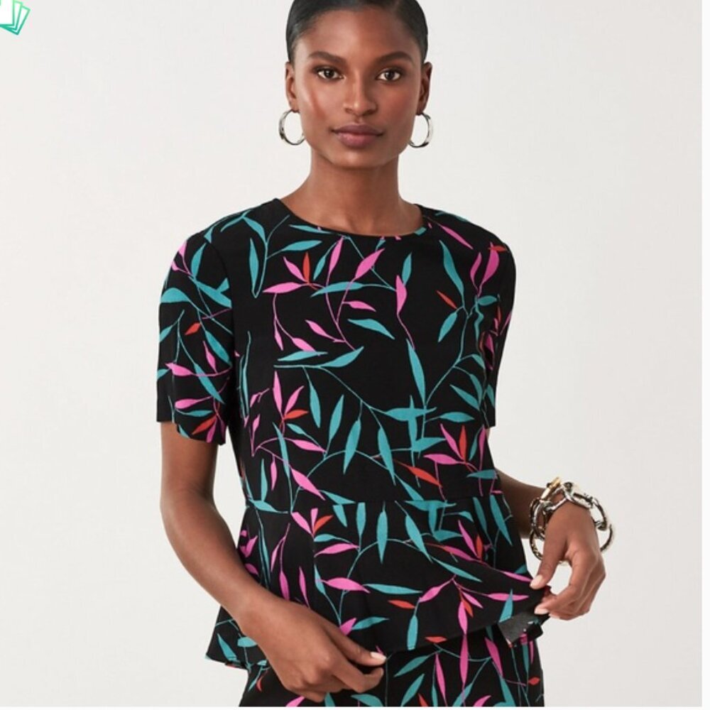 Diane von Furstenberg Orilla twisting leaves Top blouse